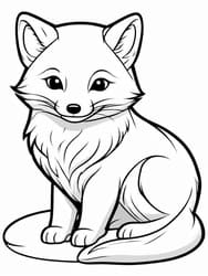 Arctic Fox Kit on Frosty Base coloring preview