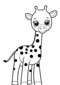 Baby Giraffe with Big Eyes coloring preview