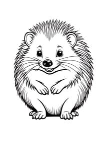 Cute Baby Hedgehog Smiling coloring preview