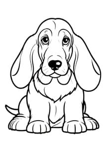 Basset Hound Puppy Lying Down coloring preview