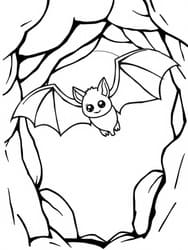 Bat Hanging in Rocky Cave coloring preview