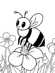 Bee with Big Eyes on Bloom