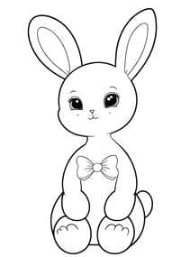 Cute Bunny with Bow Tie coloring preview