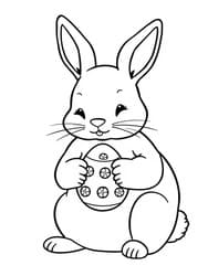 Bunny Holding Decorated Easter Egg