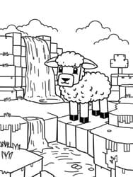 Minecraft Sheep by Waterfall coloring preview