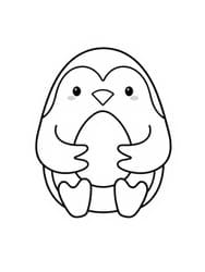 Penguin Hugging Egg coloring preview