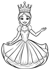 Princess Curtsying in Ball Gown coloring preview
