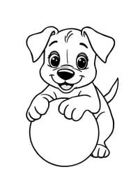 Puppy with Toy Ball
