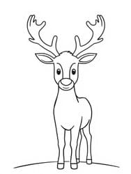 Reindeer with Red Nose coloring preview