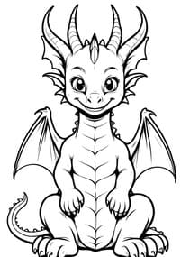 Baby Dragon with Spread Wings coloring preview