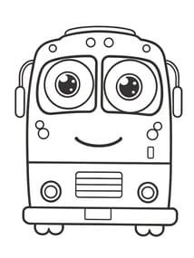 Happy Bus with Big Eyes coloring preview