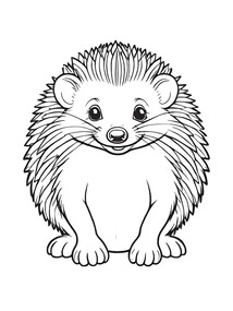Smiling Hedgehog coloring preview
