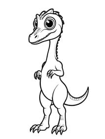 Cute Standing Velociraptor coloring preview