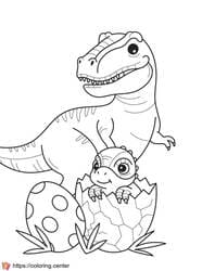 T-Rex with Baby Hatching