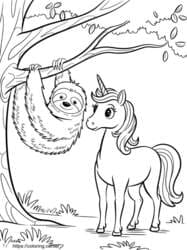 Unicorn with Sloth Friend
