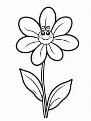 Daisy Flower with Face coloring preview