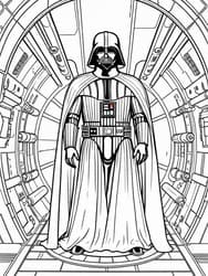 Darth Vader Striding Imperial Hallway coloring preview