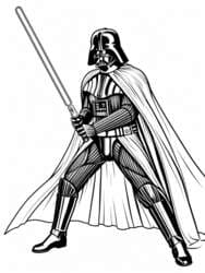 Darth Vader Lunging with Lightsaber coloring preview