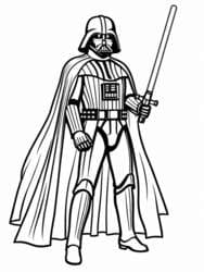 Free printable Darth Vader Wielding Lightsaber