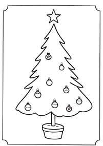 Christmas Tree with Ornaments coloring preview