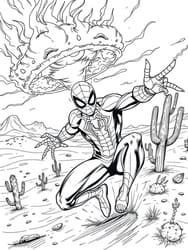 Spidey in Sand Dunes coloring preview