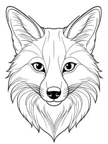 Fox Face with Intense Eyes coloring preview