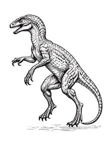 Realistic Running Velociraptor coloring preview
