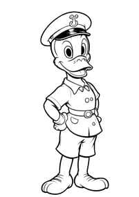 Donald Duck in Sailor Uniform coloring preview