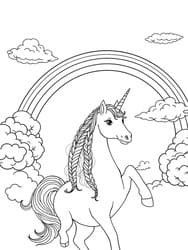 Dreamy Unicorn Under Rainbow