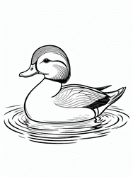 Duck Gliding on Rippling Water coloring preview
