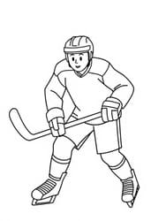 Hockey Player Ready to Shoot coloring preview