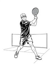 Tennis Player Serving Ball