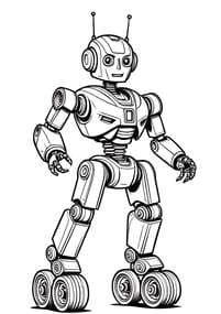 Wheeled Adventure Robot coloring preview