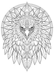 Eagle Feather Wheel Mandala coloring preview