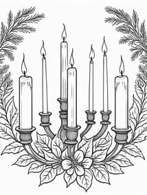 Candelabra with Poinsettia coloring preview