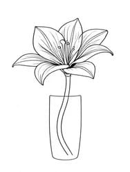 Simple Lily Bloom in Tall Vase