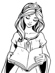 Elegant Princess Reading Book