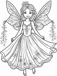 Winter Fairy in Flowing Gown coloring preview
