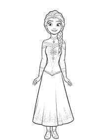 Elsa in Ice Queen Dress coloring preview