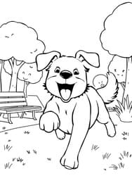 Puppy Sprinting with Tongue Out