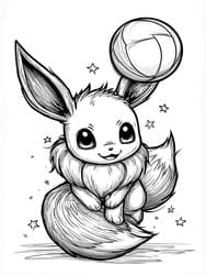 Eevee Spiking Volleyball coloring preview
