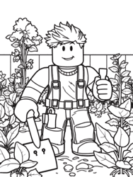 Roblox Gardener with Tools coloring preview