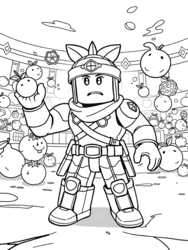Roblox Fruit Warrior coloring preview