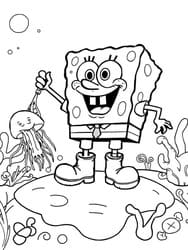 SpongeBob Jellyfishing with Net