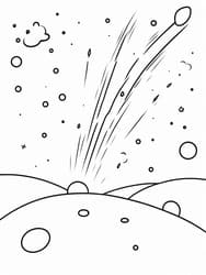 Free printable Comet Streaking Over Moonscape