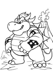 Bowser Koopa King Roaring coloring preview