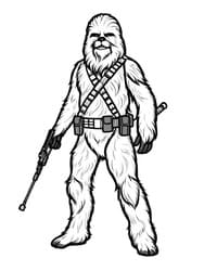 Chewbacca Wookiee Warrior Coloring Page