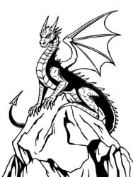 Dragon Atop Rocky Outcrop