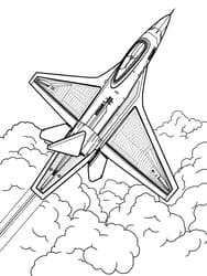 Fighter Jet Soaring Through Clouds