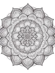 Floral Mandala with Layered Petals coloring preview